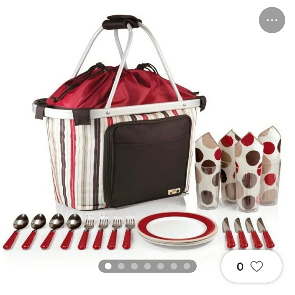 Moka Picnic Time 16 Pieces Cups, Utensils, Plates Settings Picnic Bundle NIB NWT